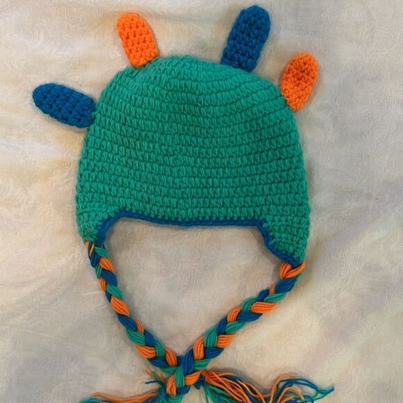 COPY - Monster Hat Hand Crocheted Colorful Halloween Winter Cap - Picture 3 of 7